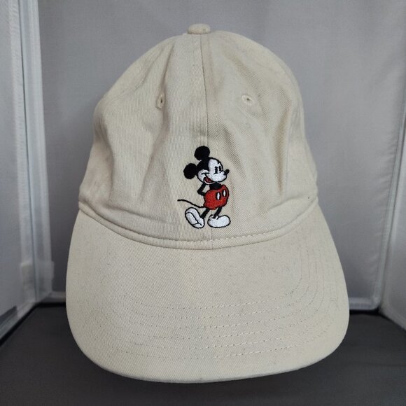 Disney Accessories - DISNEY MICKEY MOUSE LOGO CREAM UNISEX BASEBALL CAP ADJUSTABLE